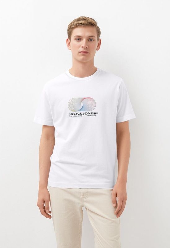 Jack & Jones - JCOCALMA TEE SS CREW NECK FST JNR - T-shirt - Bright White - 100% Katoen