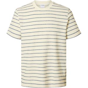 Selected Homme - Slhdjango Stripe - T-shirt - Beige - Katoen