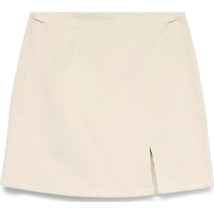 Vmlula - High Waist Rok - Zwart - Katoen - Split Aan Voorkant