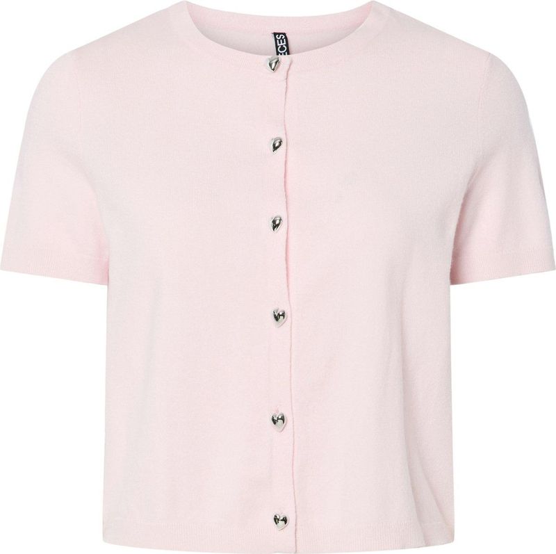 Pieces - Pcorina Ss O-neck Knit Cardigan - Roze - Dames Vest