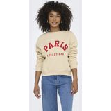 Only - PARIS ATHLÉTIQUE - Sweater - Crème - 60% Katoen 40% Gerecycled Polyester