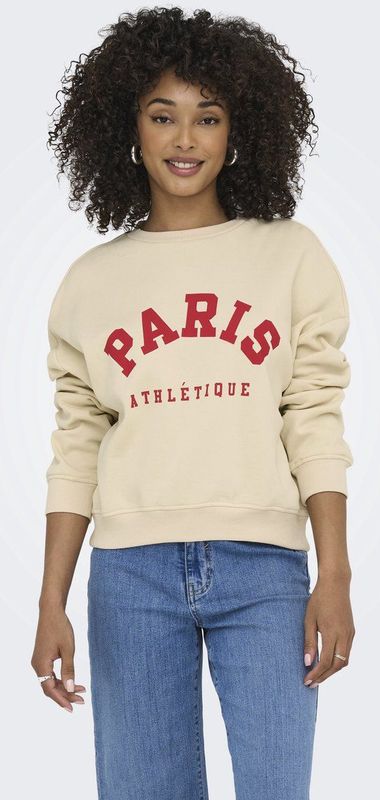 ONLY Sweatshirt Dames Met Print - Berk - Losse Pasvorm - Lange Mouwen