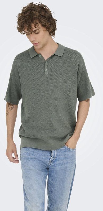 Onsjames - Gebreide T-shirt - Polo - Korte Mouwen - Regular Fit