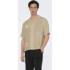 Only & Sons - Herenoverhemd - Korte Mouwen - Lichtgewicht - Borduursel