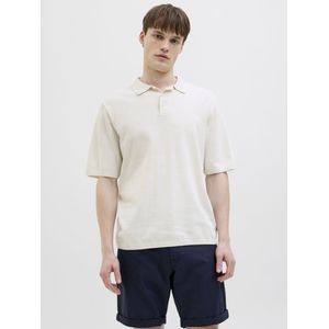 JJ REBEL Jrebcallum Knit Polo Ss, cloud dancer, XXL