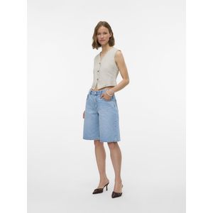 Top - Zwart - Katoen - Mouwloos - O-hals - Knoopsluiting