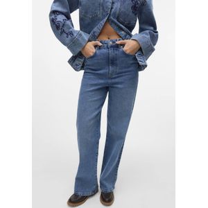VERO MODA - VMKATHY HR EMB - Jeans - Medium Blue Denim - High Waist Straight Leg