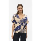 VERO MODA - VMVINA - T-shirt - Blauw - Bloemenprint