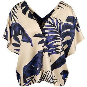 VERO MODA - VMVINA - T-shirt - Blauw - Bloemenprint