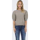 ONLY Dames Trui Bruin – Regular Fit – Gerecycled Polyester Mix – Gemêleerd Herfst/Winter