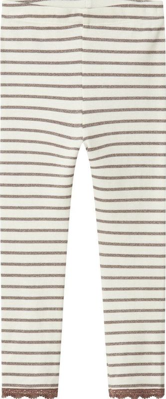 Legging - Gestreept - Slim Fit - Met Kant- en Glitterdetail