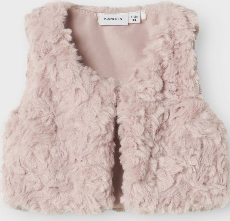 Name It - Nano Fake Fur Knit Gilet - Lilac