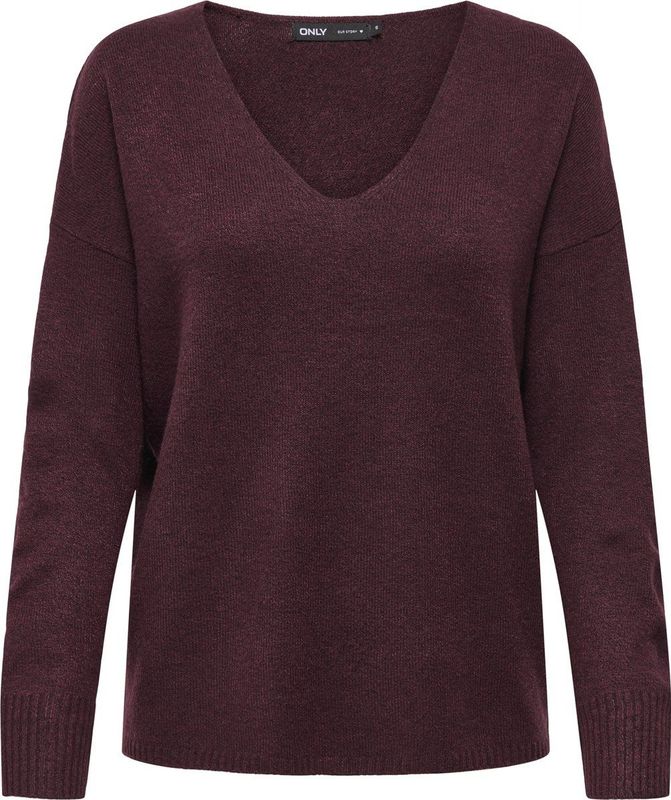Only - ONLRICA LIFE - Gebreide Trui - Zinfandel - V-hals