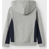 NAME IT - Sweatvest - Navy / Grijs Gemêleerd - Capuchon - Lange Mouw