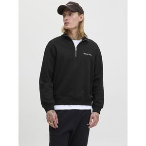 Jack & Jones - Norrebro Emb - Sweatshirt - Zwart - Met Halve Rits