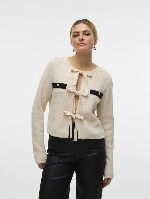 Vest - Gebreid - O-hals - Lange Mouwen - Regular Fit