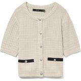 Pullover - Gebreid - O-hals - Verlaagde Schoudernaden - Regular Fit