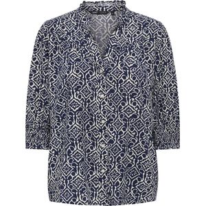 ONLY - Blouse 'ONLRAYA' - Nachtblauw/Wit - Klassieke Blouse