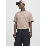 Jack & Jones - JORNORREBRO - Shirt - Mokka/Wit - Halve Mouw