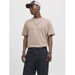 Jack & Jones - JORNORREBRO - Shirt - Mokka/Wit - Halve Mouw