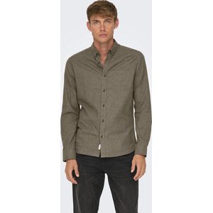 ONLY & SONS - ONSROAD LIFE REG MELANGE LS SHIRT - Overhemd - Falcon - Lange Mouwen