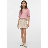 VERO MODA - T-shirt - Wit - Katoen - O-hals, Korte Mouwen