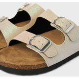 Sandalen - Glitter - Gespsluiting - Kurk