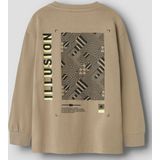 NAME IT KIDS - Longsleeve - Lichtbruin - Met Backprint