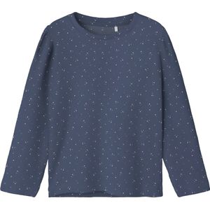 Name It Blouse - Rib - NmfNelia - Blue Indigo m. Bloemen - Name It - 2 jaar (92) - Shirts