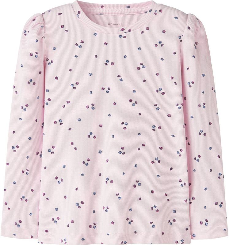 Top - Slim Fit - Lange Mouwen - Ribgebreid - All-over Print