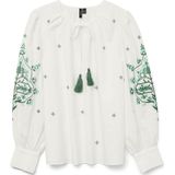 Vero Moda - Vmhiba Ls Top Wvn Spe 10303752 - Blouse - Snow White/Bosphorus