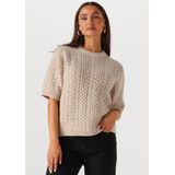 Selected Femme - Slfnelly 2/4 Knit O-Neck - Wollen Trui - Beige