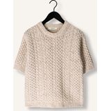 Selected Femme - Slfnelly 2/4 Knit O-Neck - Wollen Trui - Beige