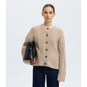 SELECTED - SLFNELLY - Gebreid Vest - Sand