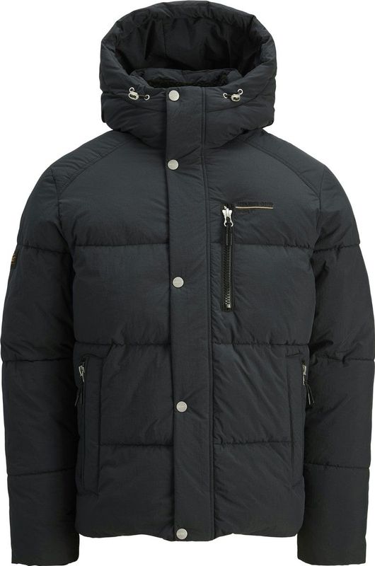 Jack & Jones - York - Hooded Puffer Winterjas - Zwart - Regular Fit