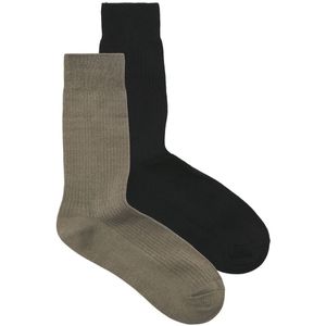 JACK & JONES - JAC PREMIUM - Huissokken - Zwart/Bruin - Set van 2