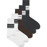 Jack & Jones - Ryland - Sokken - Wit - Bruin - Donkergrijs - 5-pack