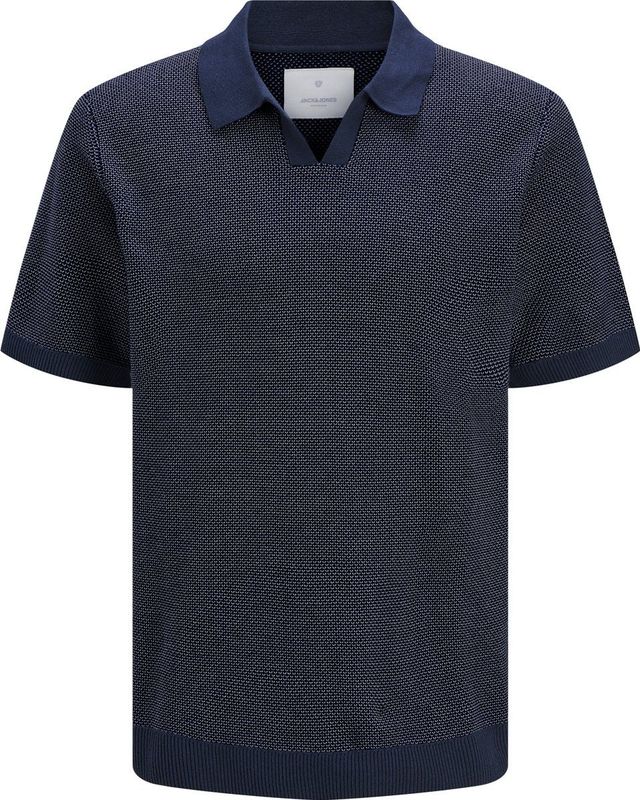 JACK & JONES Polo - Donkerblauw - 100% Katoen - Korte Mouwen