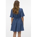 Vmmelaney - Korte Jurk - V-Hals - 2/4 Mouwen - Knoopsluiting - Regular Fit