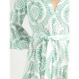 Jurk - V-Hals - 3/4 Wijde Mouwen - Riemsluiting - Kort - Loose Fit