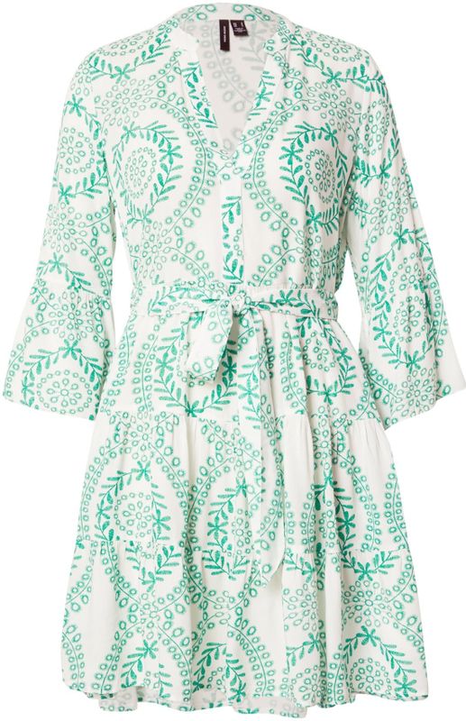 Jurk - V-Hals - 3/4 Wijde Mouwen - Riemsluiting - Kort - Loose Fit