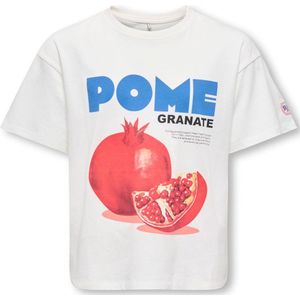 KIDS ONLY GIRL - T-shirt - Wit - Korte Mouwen - Regular Pasvorm