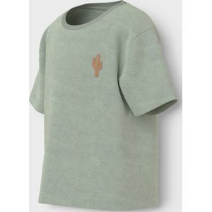 Top - Velours - O-hals - Korte Mouwen - Geborduurd Detail - Regular Fit