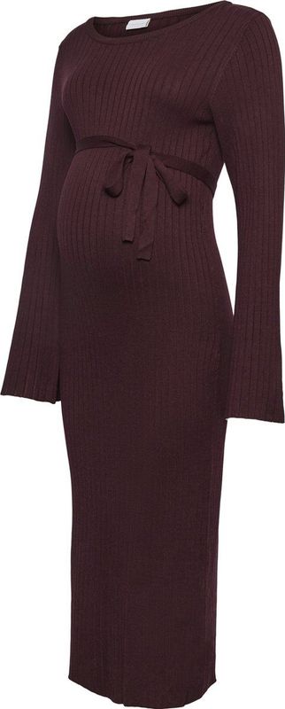 Mlnewsiv - Zwangerschapsjurk - Gebreide Jurk - Midi-lengte - Lange Mouwen