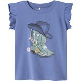 Top - O-hals - Korte Mouwen - Jersey - Ruches