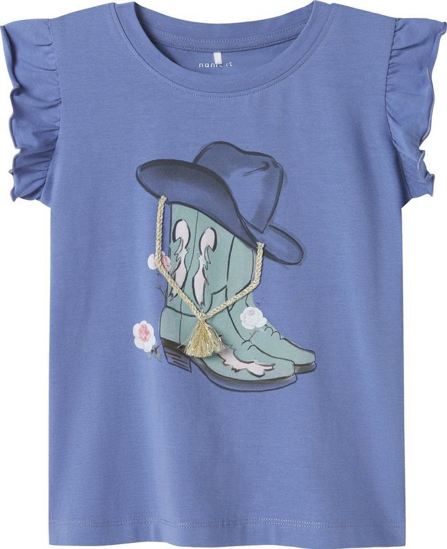 Top - O-hals - Korte Mouwen - Jersey - Ruches