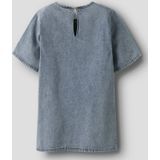 Jurk - Denim - Ronde Hals - Halflange Mouwen - Knoopsluiting