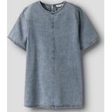 Jurk - Denim - Ronde Hals - Halflange Mouwen - Knoopsluiting