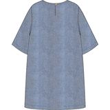 Jurk - Denim - Ronde Hals - Halflange Mouwen - Knoopsluiting