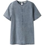 Jurk - Denim - Ronde Hals - Halflange Mouwen - Knoopsluiting